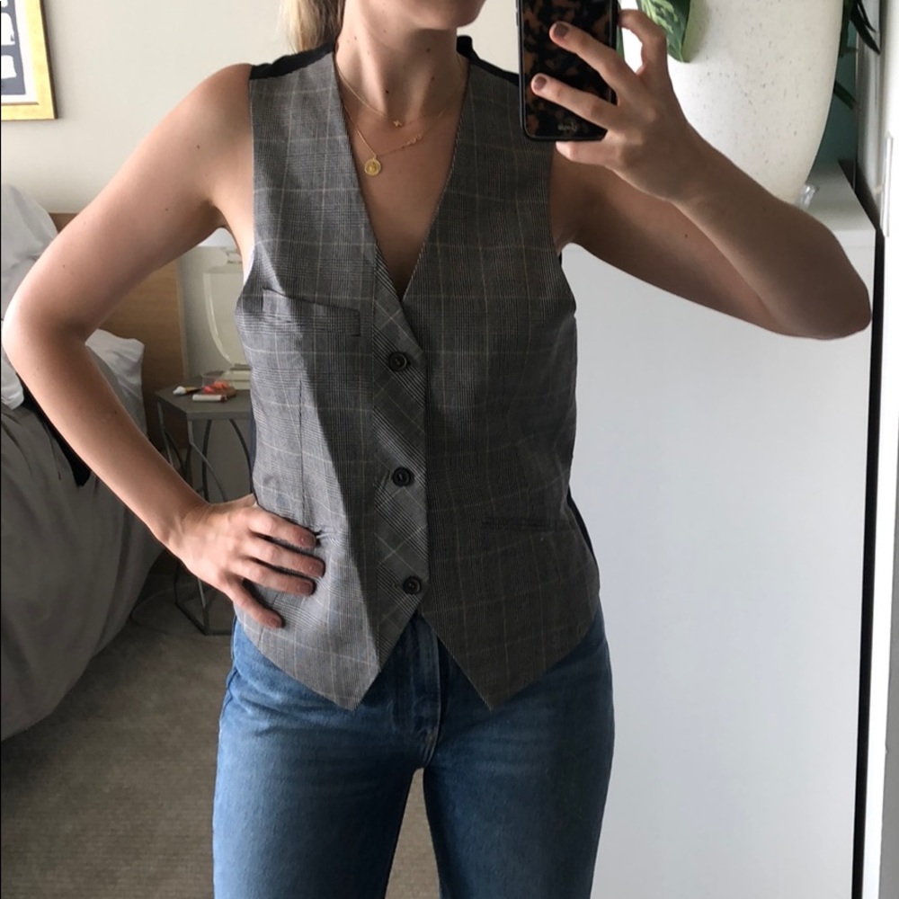 Plaid vest shirt